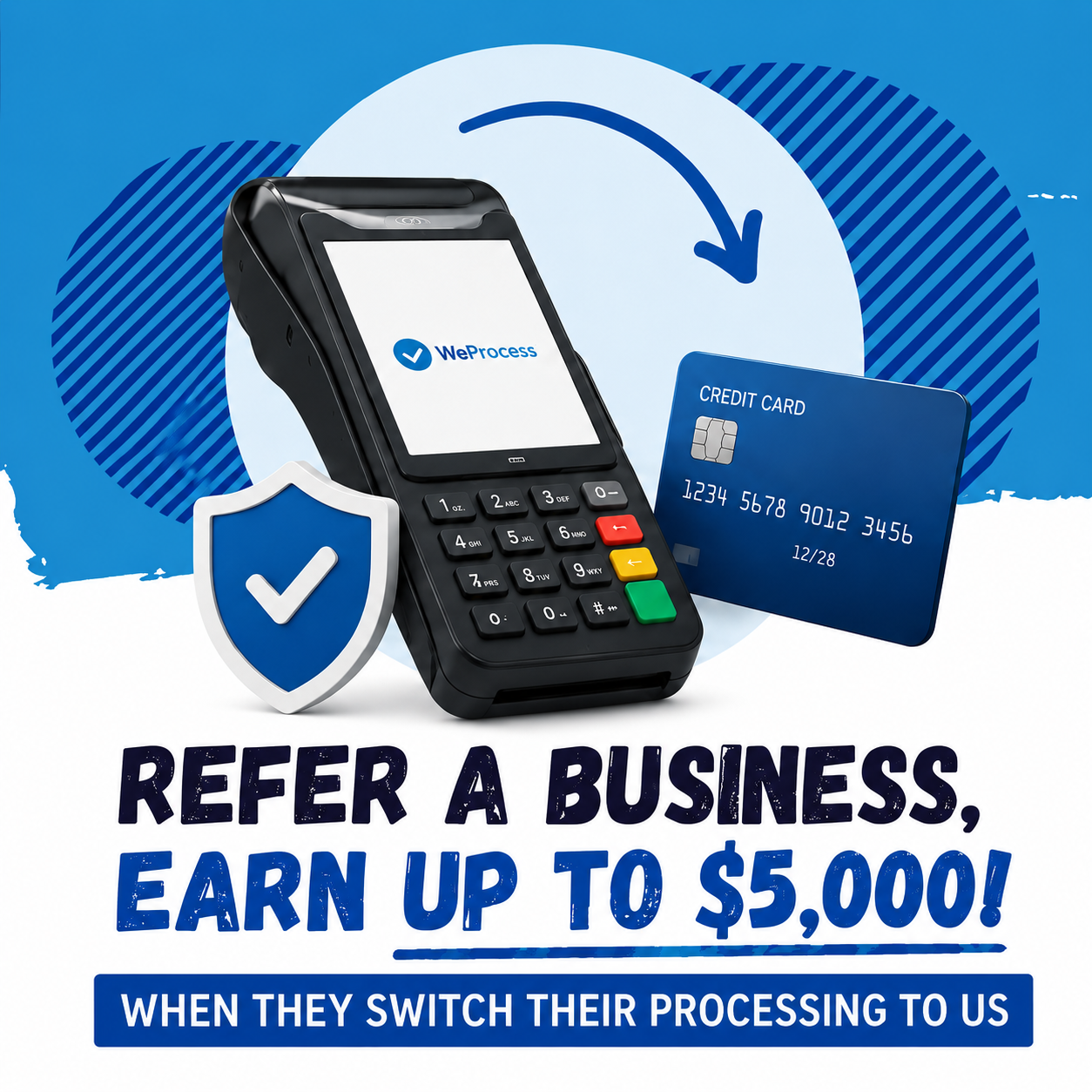 Refer a business and earn up to $5,000 through the WeProcess merchant referral program